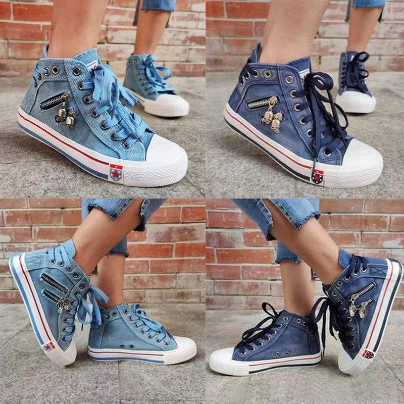 Ademende casual dames sneakers in blauw, perfect voor een actieve, comfortabele dag.