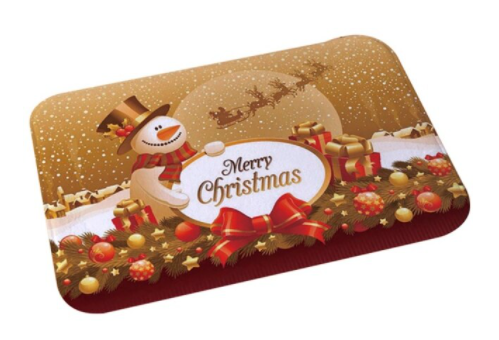 Elegante kerst deurmat, ideaal voor een warm welkom en winterse sfeer bij de voordeur.