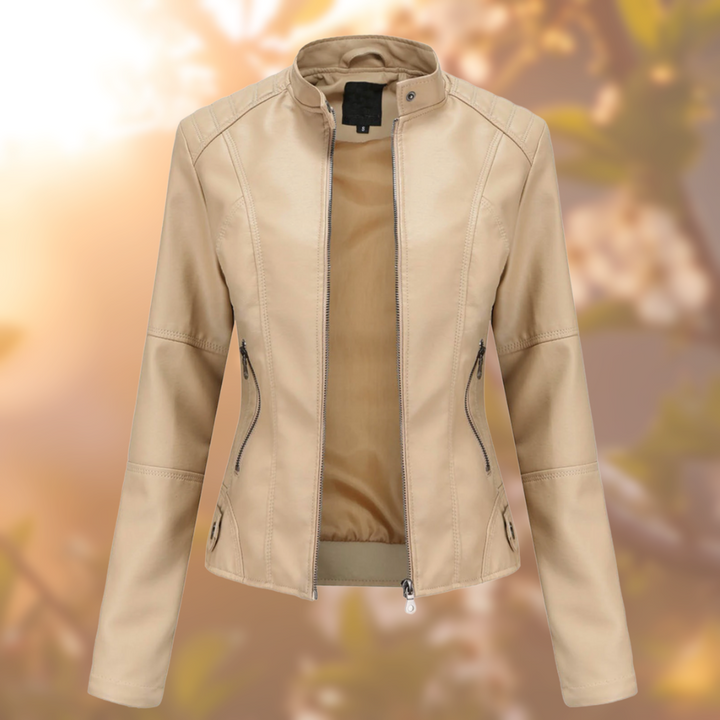 Moderne KatiesJacket dames winterjas van leer. Casual en comfortabele bovenkleding voor elke gelegenheid.