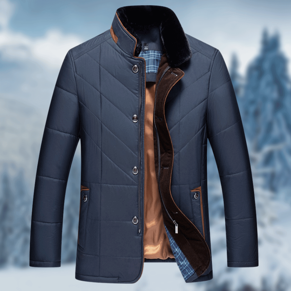 Luxe heren winterjas, modern en verfijnd, ideaal voor de kou. Comfortabele buitenkleding voor heren.