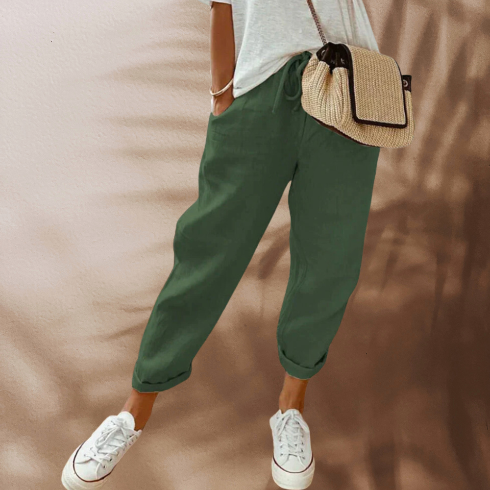 Trendy dames zomerbroek; comfortabel, casual en stijlvol voor diverse zomerse looks, ideaal voor vrouwen.