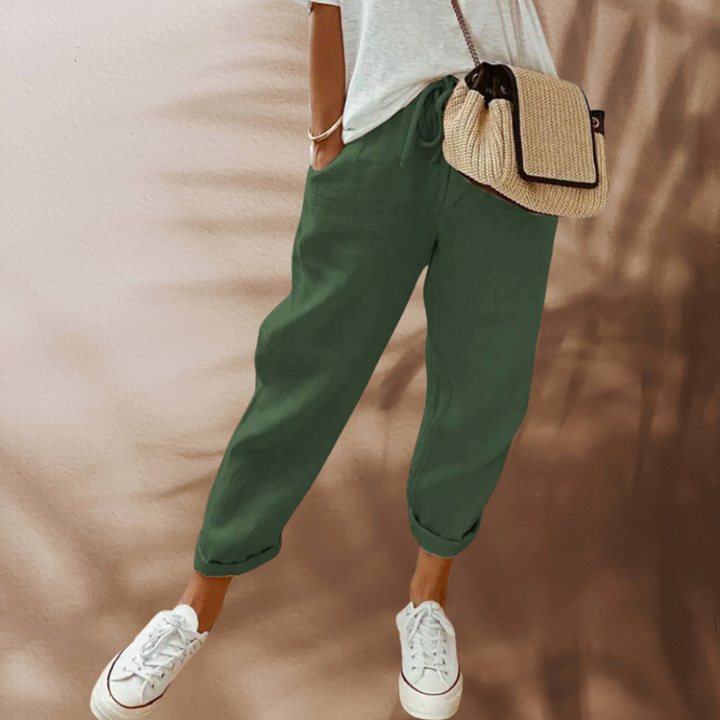 Trendy dames zomerbroek; comfortabel, casual en stijlvol voor diverse zomerse looks, ideaal voor vrouwen.