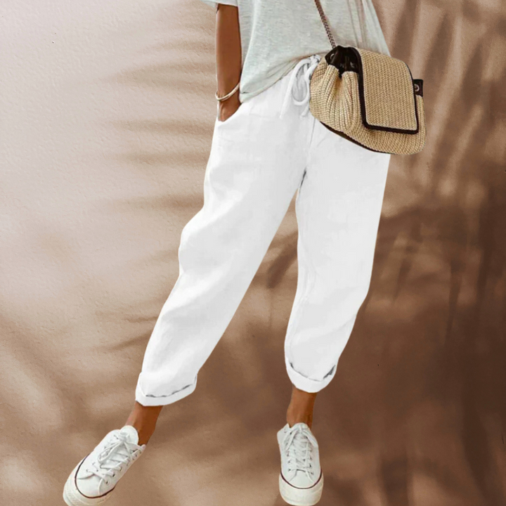 Must-have casual dames zomerbroek, comfortabel en stijlvol. Trendy vrouwenkleding, perfect ademend voor de zomer.