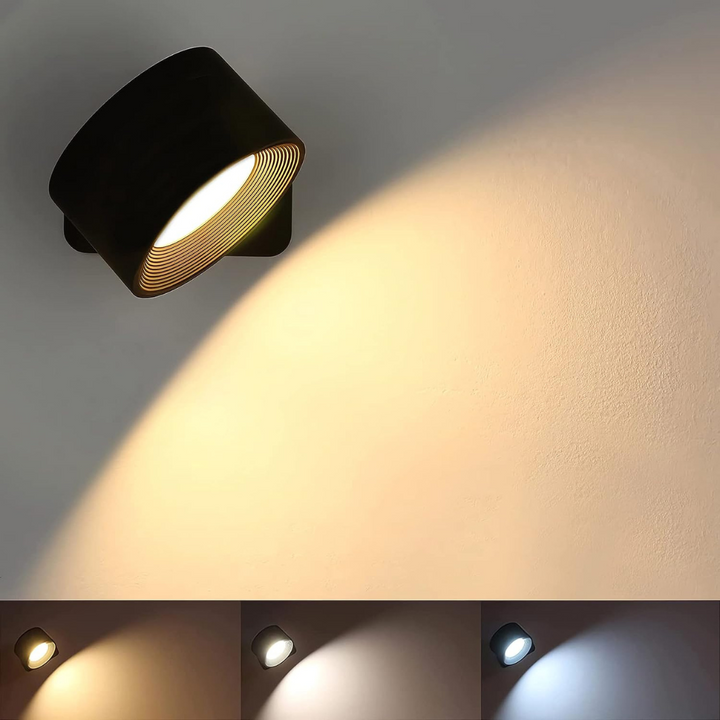 Multifunctionele draadloze LED wandlamp 360 graden draaibaar, met bewegingssensor. Ideaal voor thuisgemak.