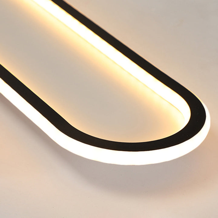 Duurzame metaal/acryl elliptische LED plafondlamp; minimalistisch en energiezuinig. (87)