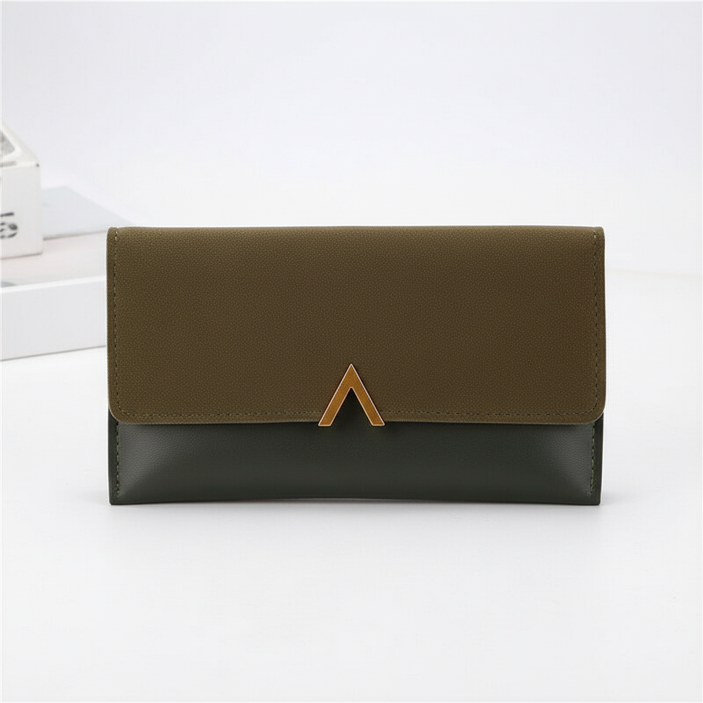Lange portemonnee van PU leer met subtiel logo, unisex en een perfect accessoire.