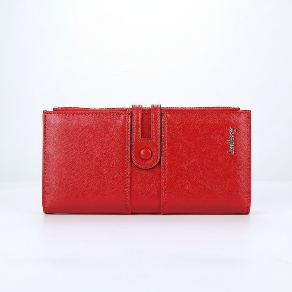 Veilige lange dames portemonnee met dubbele rits, ideaal voor het organiseren van al uw essentials in stijl.