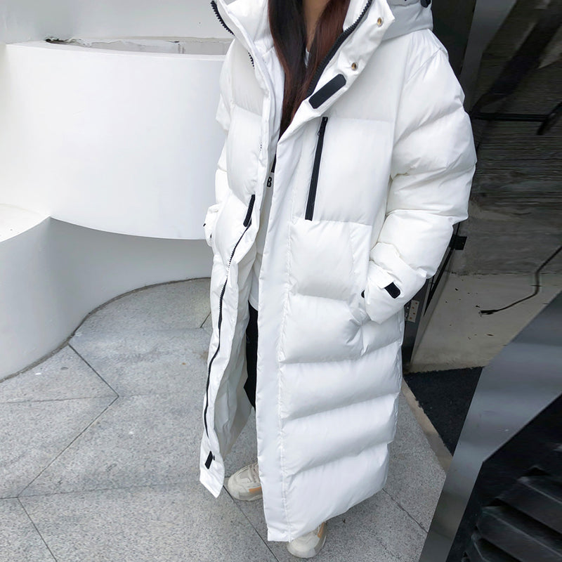 Witte Dony Dons Winterjas Dames: Lange, warme en waterbestendige parka met capuchon, trendy winterkleding.