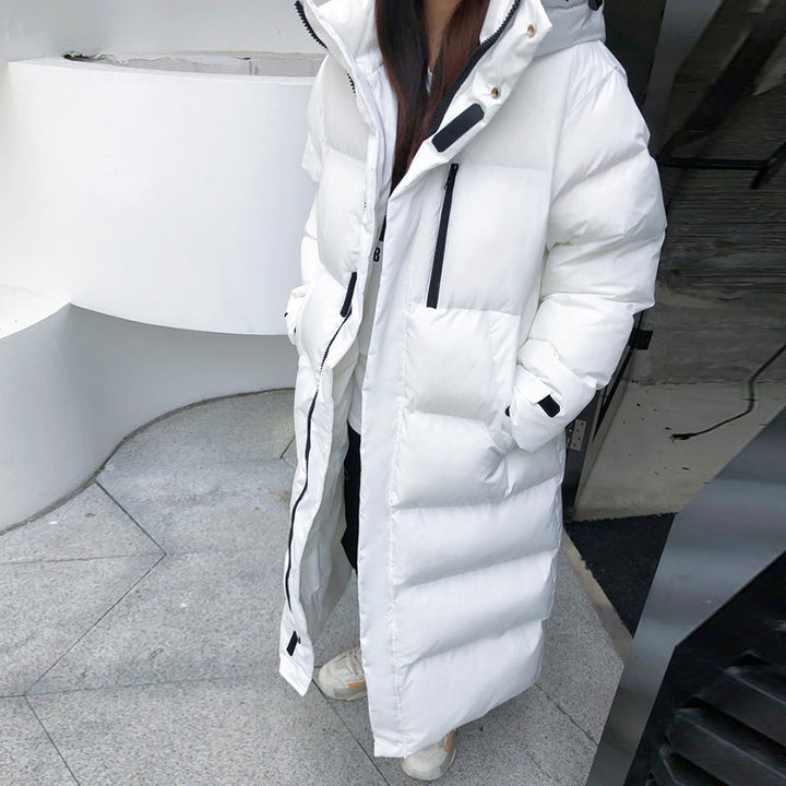 Witte Dony Dons Winterjas Dames: Lange, warme en waterbestendige parka met capuchon, trendy winterkleding.