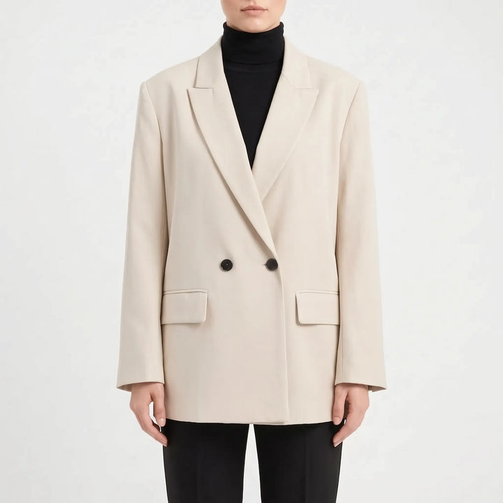 Dames double-breasted blazer, perfect als buitenkleding of stijlvol jasje voor zakelijke kleding.