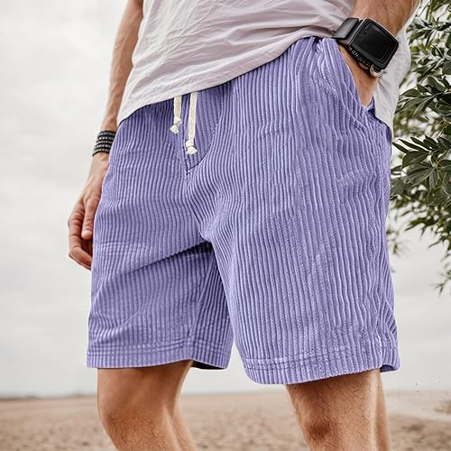 Comfortabele heren corduroy korte broek, ribstructuur geeft een unieke touch aan je zomeroutfit.