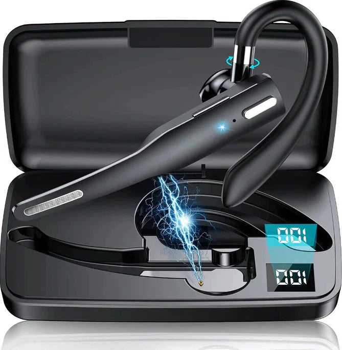 Draadloze headset met hoogwaardige microfoon en noise cancelling voor kristalheldere zakelijke communicatie.