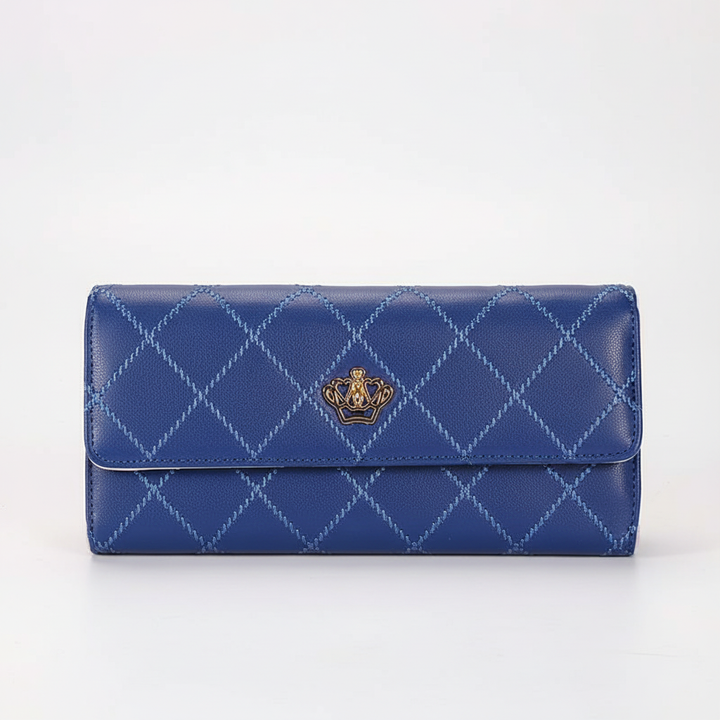 Chique dames portemonnee van kunstleer met drievoudige vouw, een veelzijdig en praktisch accessoire.