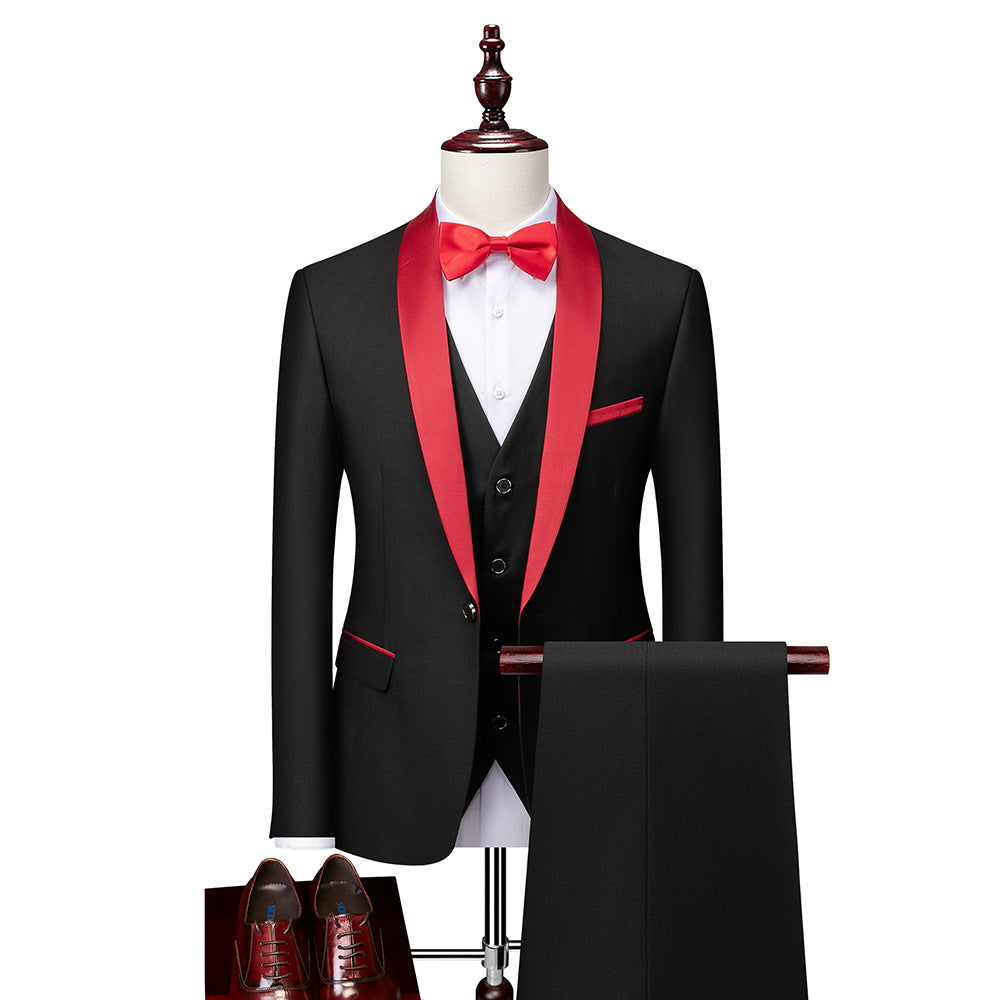 Stijlvol driedelig slim-fit herenpak Patrick, perfect voor formele of zakelijke gelegenheden en als trouwpak.