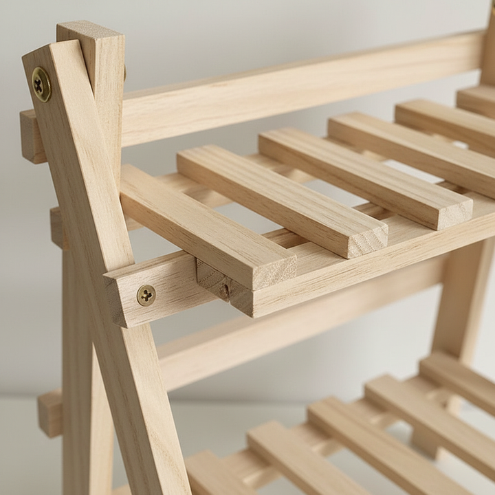 Moderne houten bureau-organizer in houtkleur voor pennen, notities en kleine kantoordecoratie op je werkplek.