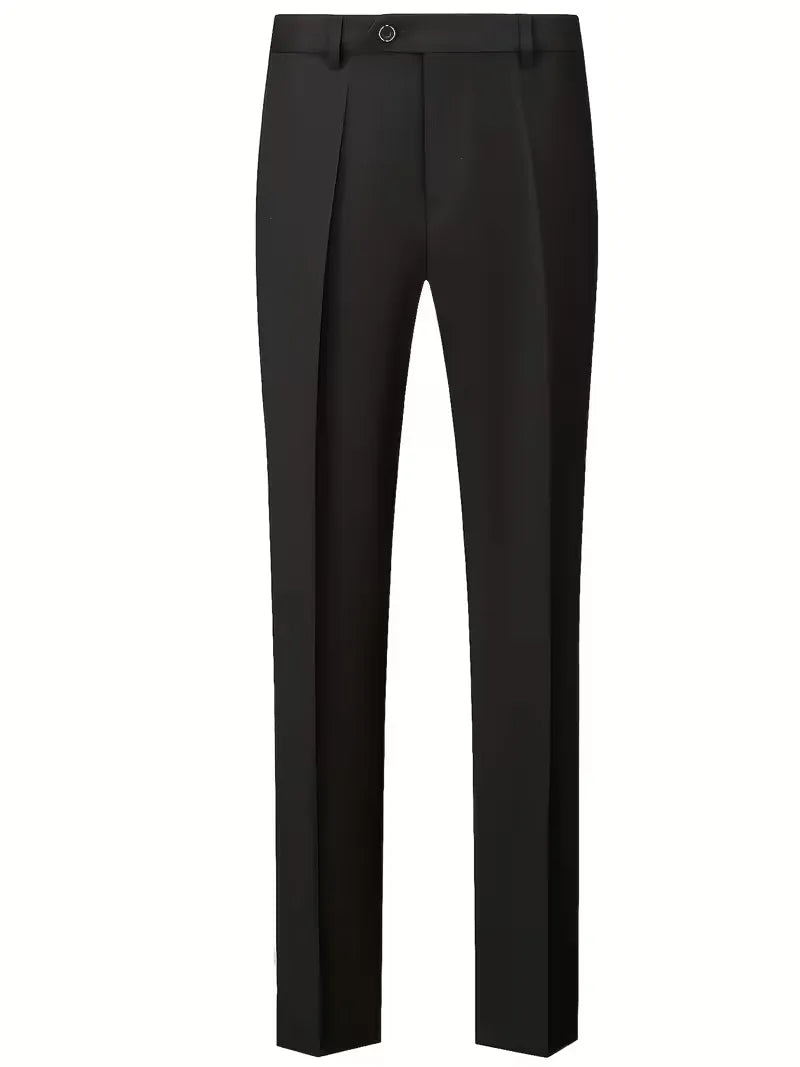 Dit driedelige herenpak met glanzende finish en slim fit pasvorm is perfect voor de moderne bruidegom.