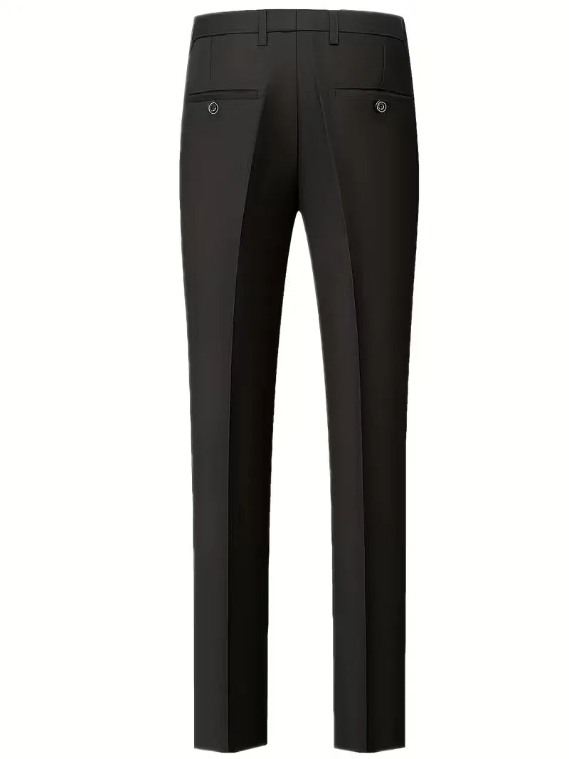 Professioneel en stijlvol: het driedelige slim fit herenpak met glanzende afwerking voor de zakenman.