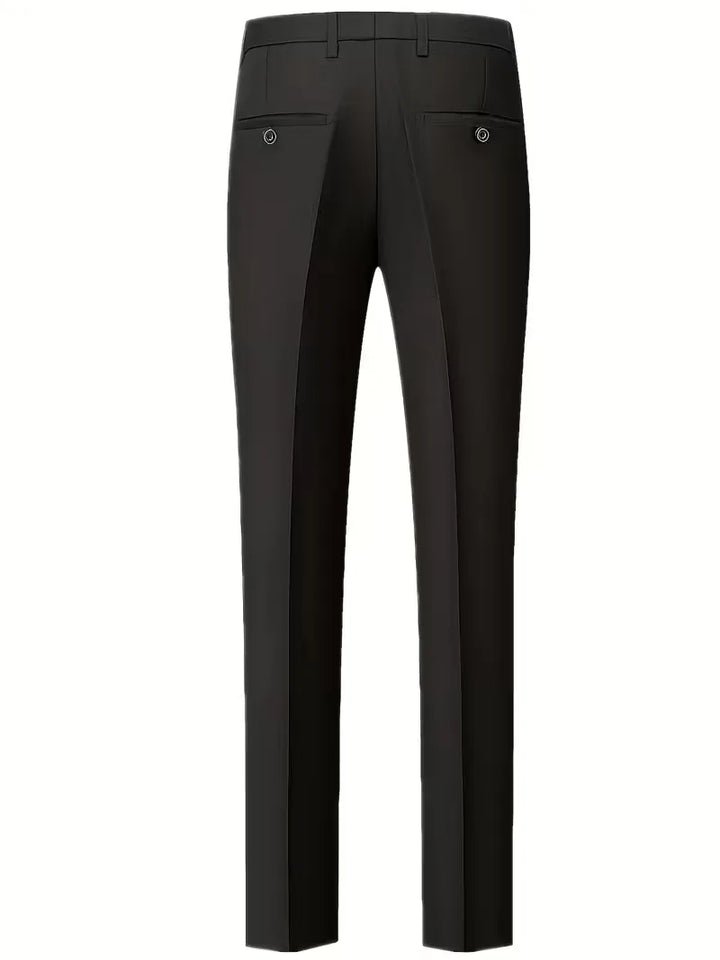 Professioneel en stijlvol: het driedelige slim fit herenpak met glanzende afwerking voor de zakenman.