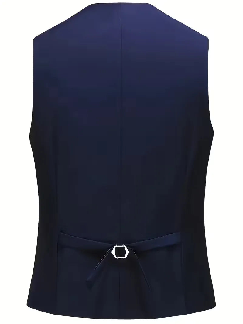 Het herenpak, driedelig slim fit en glanzend, is de perfecte keuze voor een onvergetelijke avond.