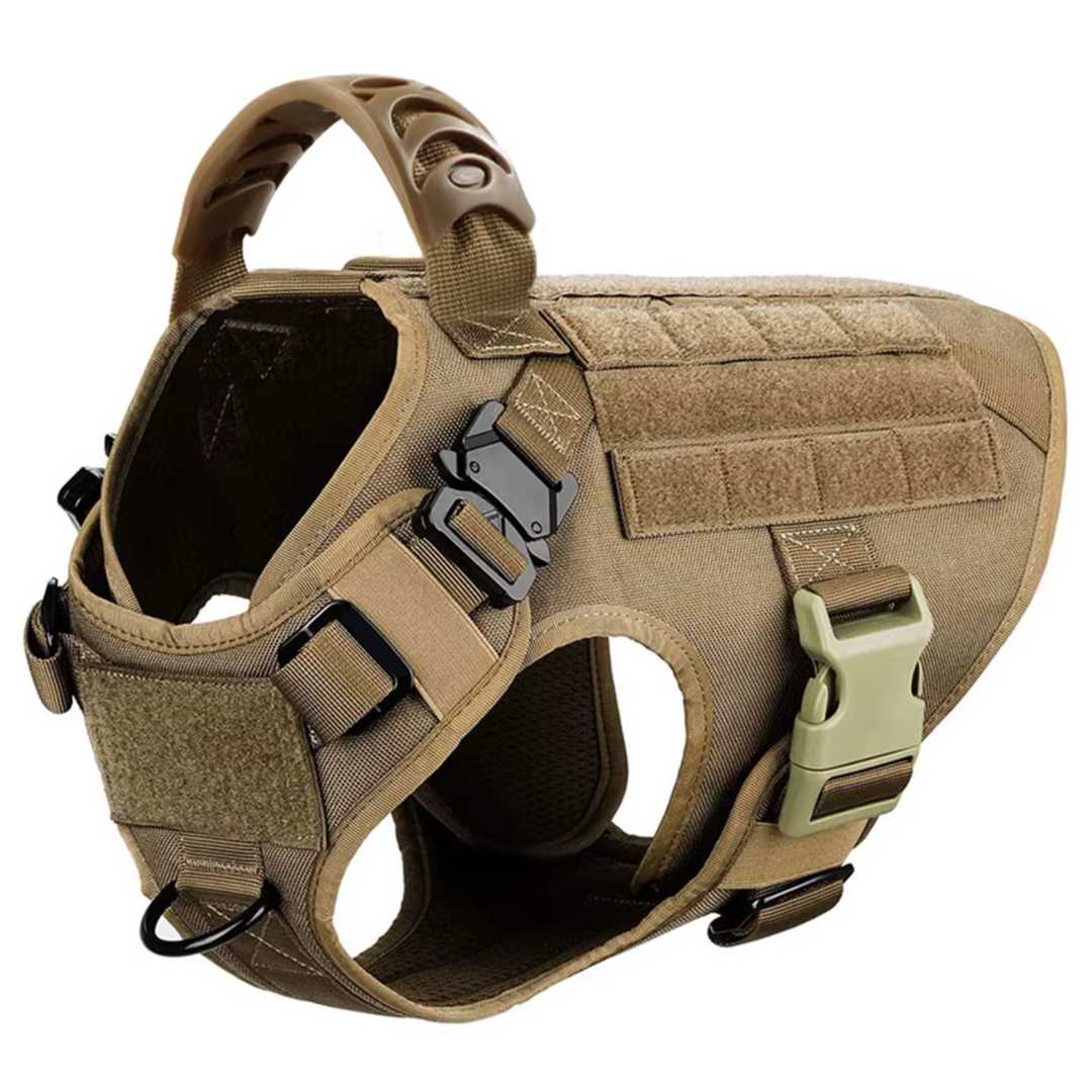 Tactisch K9 hondentuig van nylon voor optimale controle tijdens training en wandelen. Verstelbaar voor sterke honden.