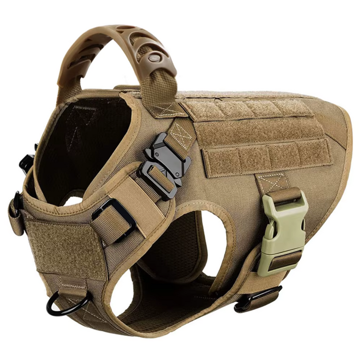 Tactisch K9 hondentuig van nylon voor optimale controle tijdens training en wandelen. Verstelbaar voor sterke honden.