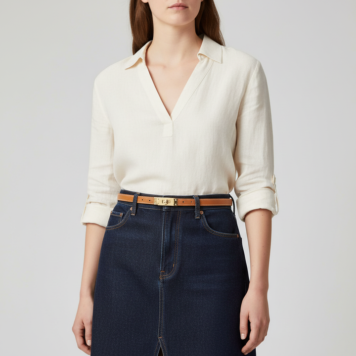 Verstelbare dunne dames mode riem voor de taille. Elegant accessoire met slanke look.