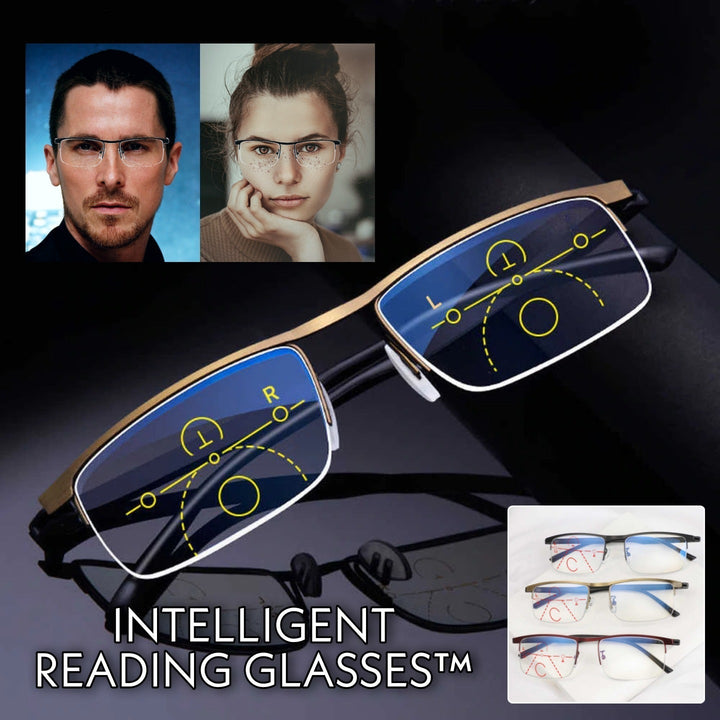 Intelligente multifocale leesbril, optiek voor optimaal zicht dichtbij en veraf, unisex.