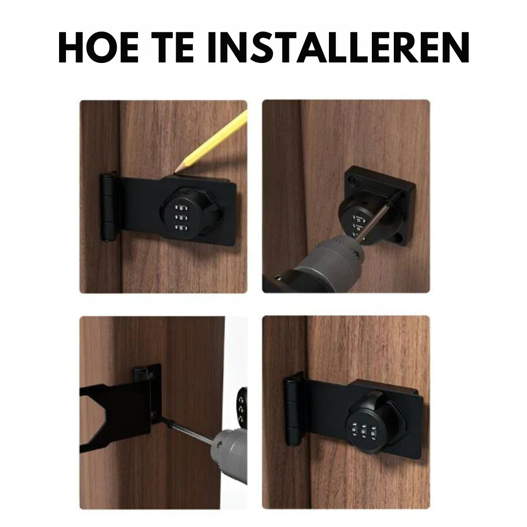 Compact cijferslot voor kasten en laden. Dit sleutelloos combinatieslot van metaal biedt extra veiligheid en gemak.