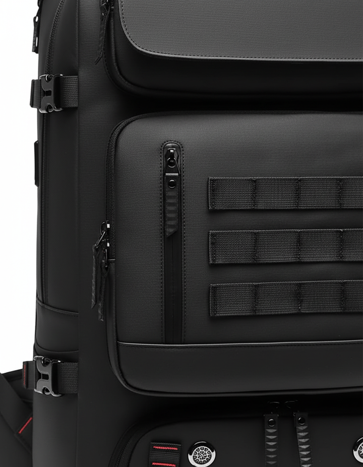 Waterdichte unisex rugzak voor reizen & werk, met ruim hoofdvak, laptop- en schoenenvak, plus USB-oplaadfunctie.