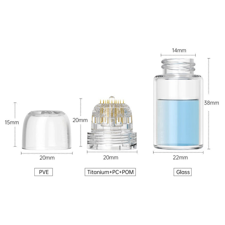 Compacte derma stempel voor professionele microneedling thuisbehandeling, voor een stralende, egale huid.