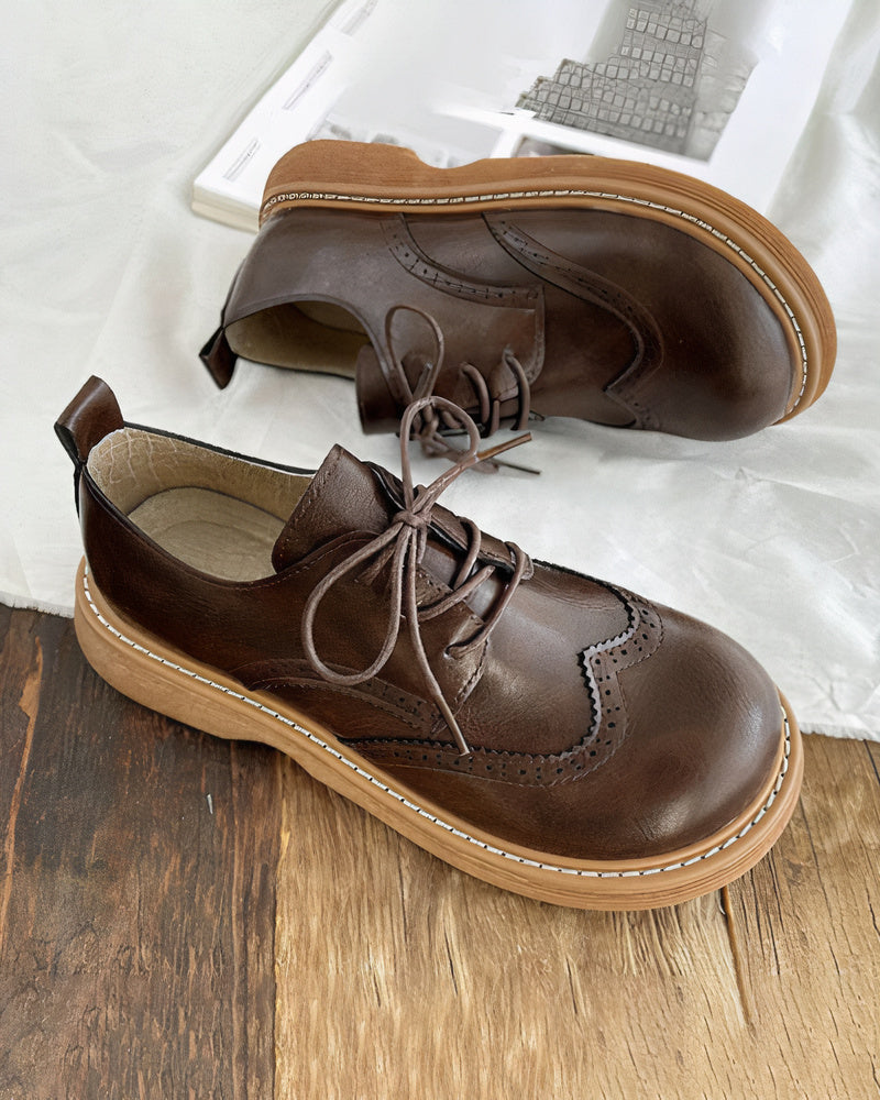 Ivoren retro Oxford dames schoenen, Isadora, combineren comfort met tijdloze elegantie, perfect voor elke gelegenheid.