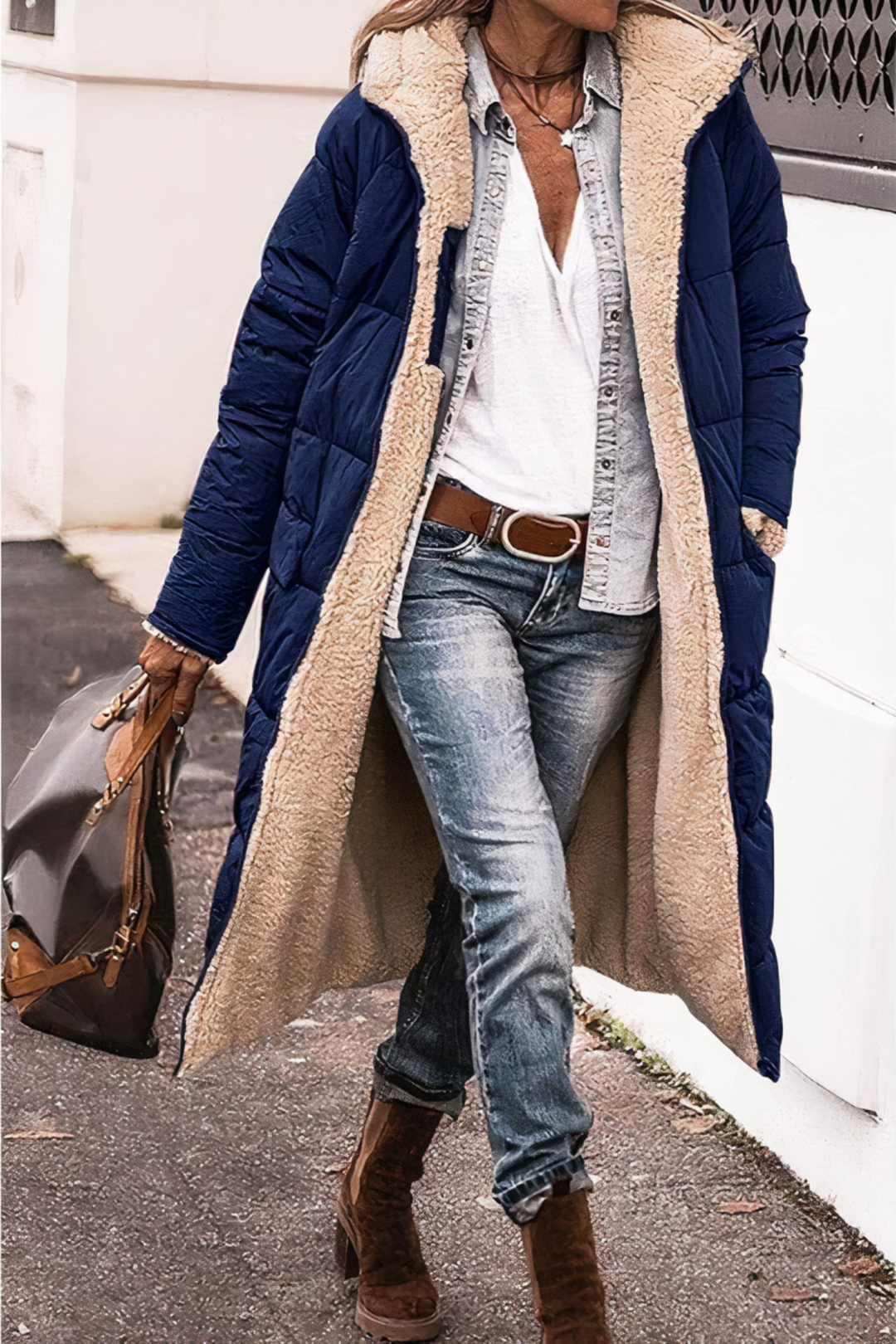 Dames dubbelzijdige winddichte parka. Stijlvolle en warme winterjas voor comfortabele bovenkleding.