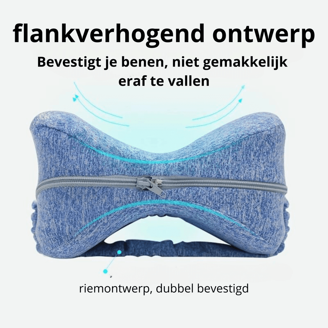 Comfortabel ZenEase beenkussen, ergonomisch ontworpen voor optimale ondersteuning, betere circulatie & ontspanning.