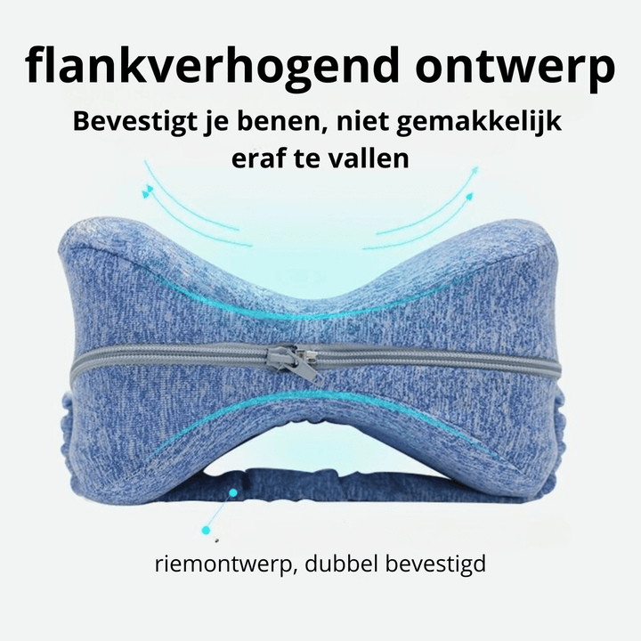 Comfortabel ZenEase beenkussen, ergonomisch ontworpen voor optimale ondersteuning, betere circulatie & ontspanning.