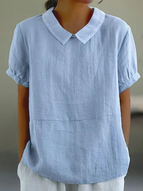Elegante effen dames top voor dagelijks comfort. Klassieke basic met relaxte pasvorm, perfect voor lente/zomer.