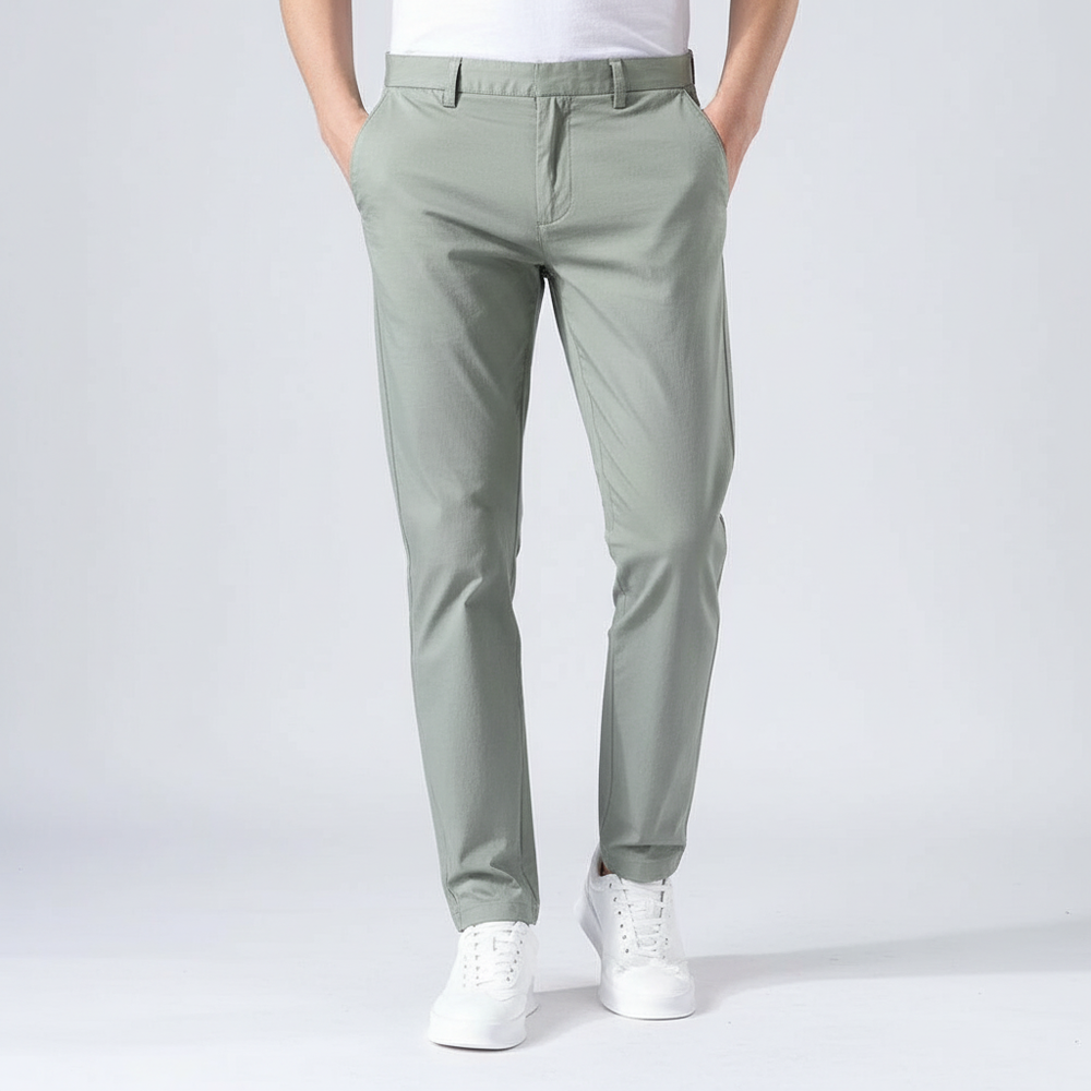 Veelzijdige slim fit pantalon 'Larry' voor heren; ideaal voor zowel casual als nette gelegenheden.