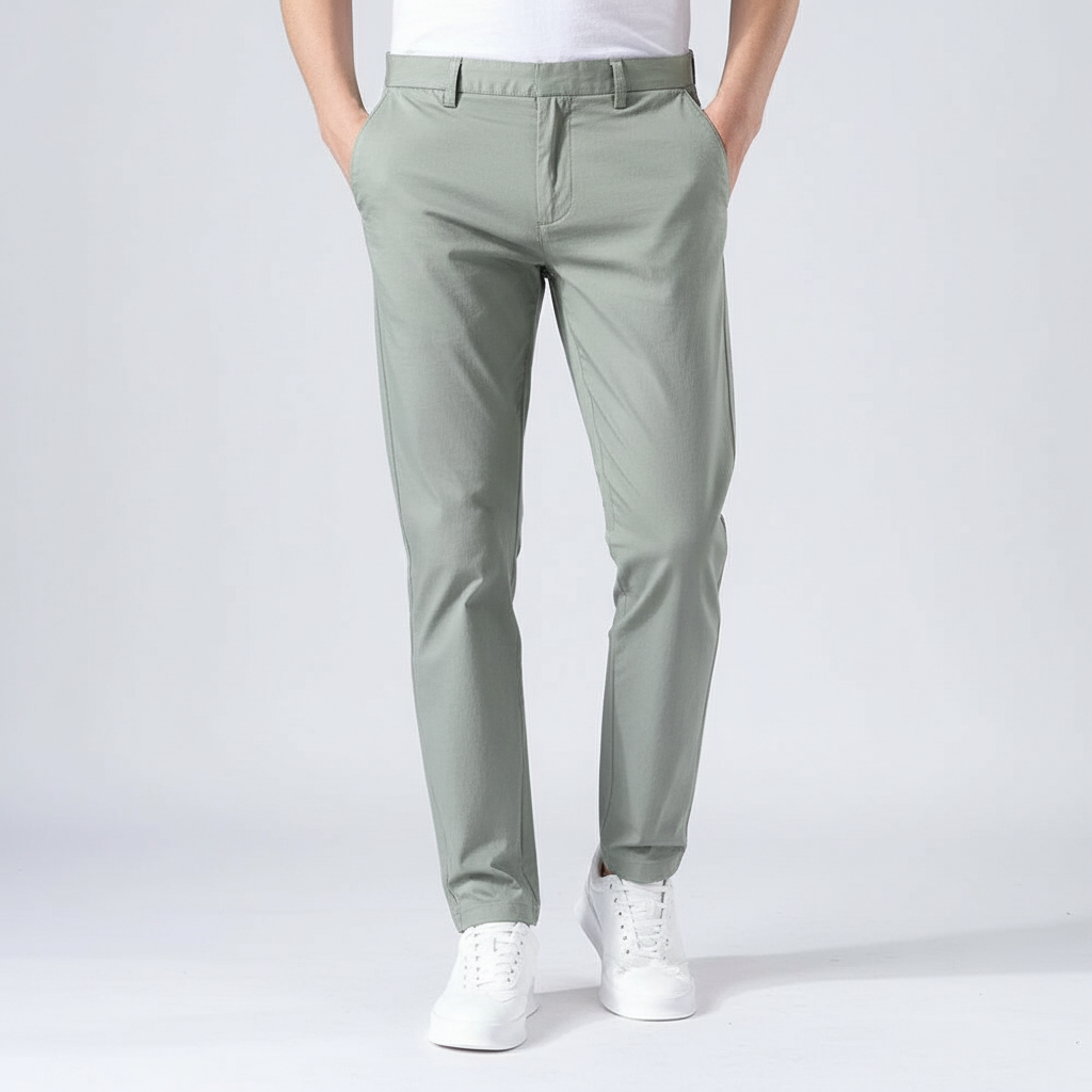 Veelzijdige slim fit pantalon 'Larry' voor heren; ideaal voor zowel casual als nette gelegenheden.