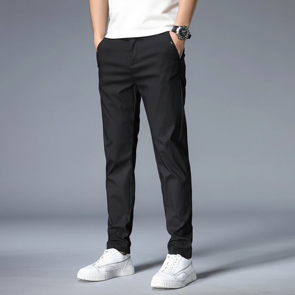 Stijlvolle heren werkbroek 'Larry' in slim fit, comfortabel en representatief voor kantoor.