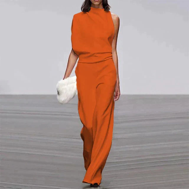 Elegante dames jumpsuit met wijde pijpen, comfortabel en stijlvol voor elke gelegenheid. Trendy vrouwenkleding.
