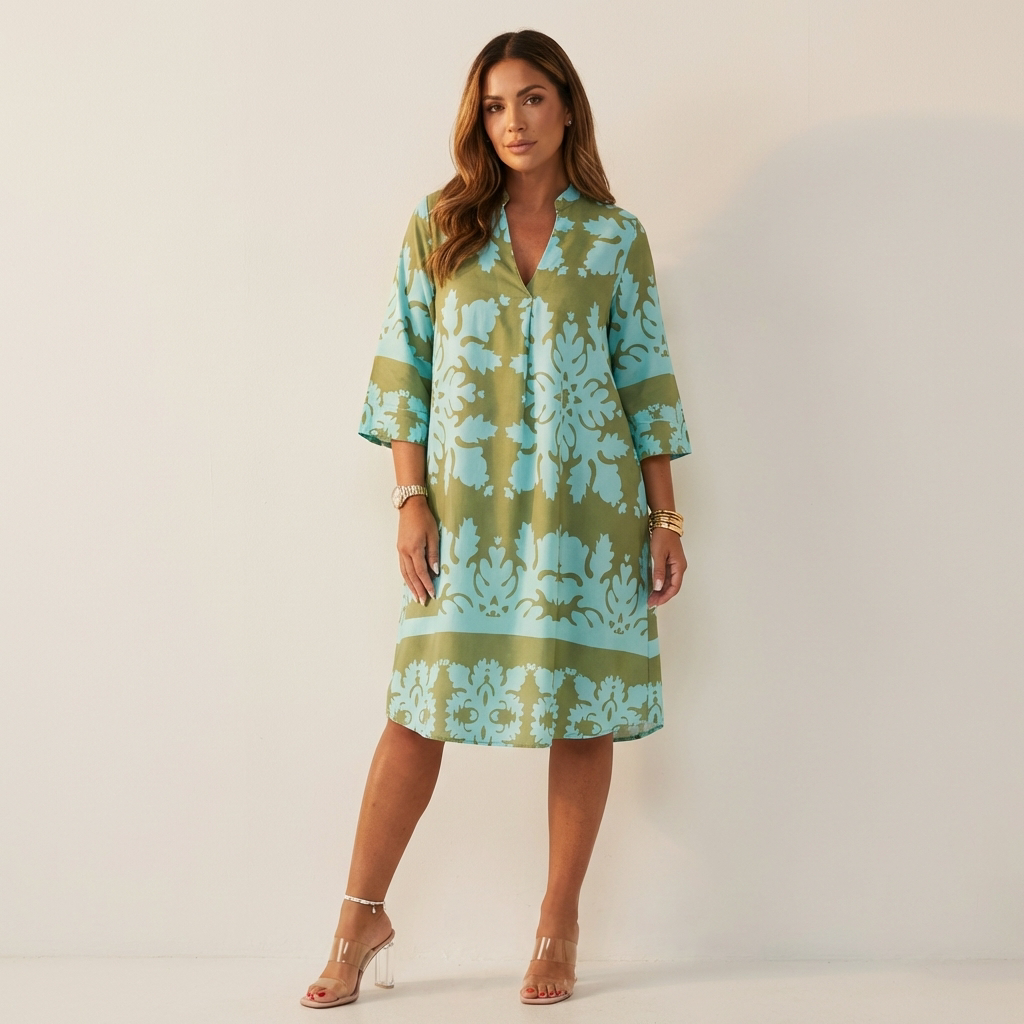 Elegante en comfortabele dames lentejurk met soepele pasvorm, ideaal voor een modieuze casual chic look.