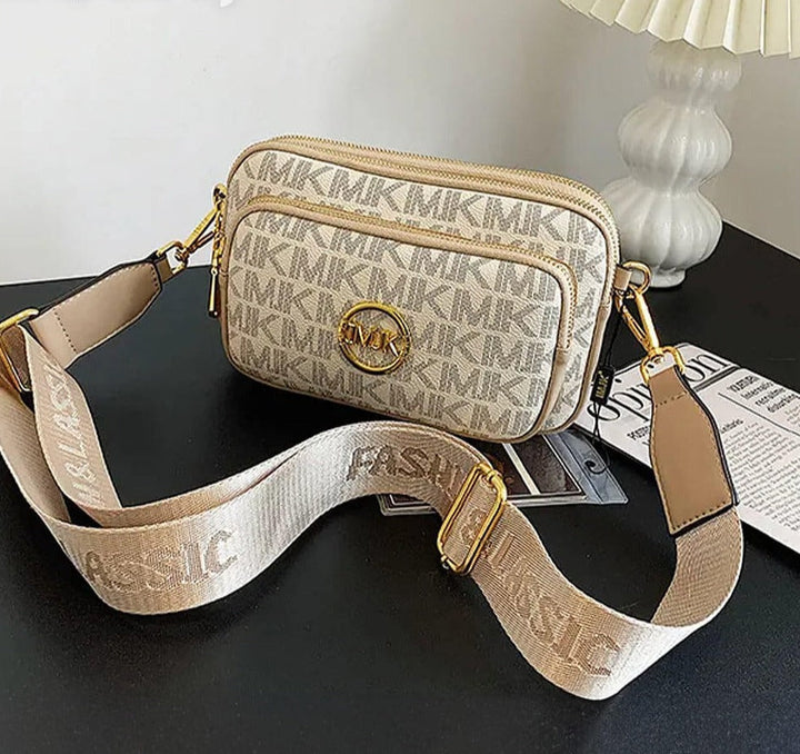 Elegante beige dames schoudertas, luxe handtas voor modieuze vrouwen.