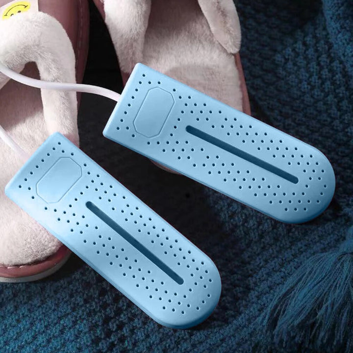 Compacte ShoeFresh Pro UV-schoenendroger, verwijdert geur en bacteriën uit diverse schoenen.