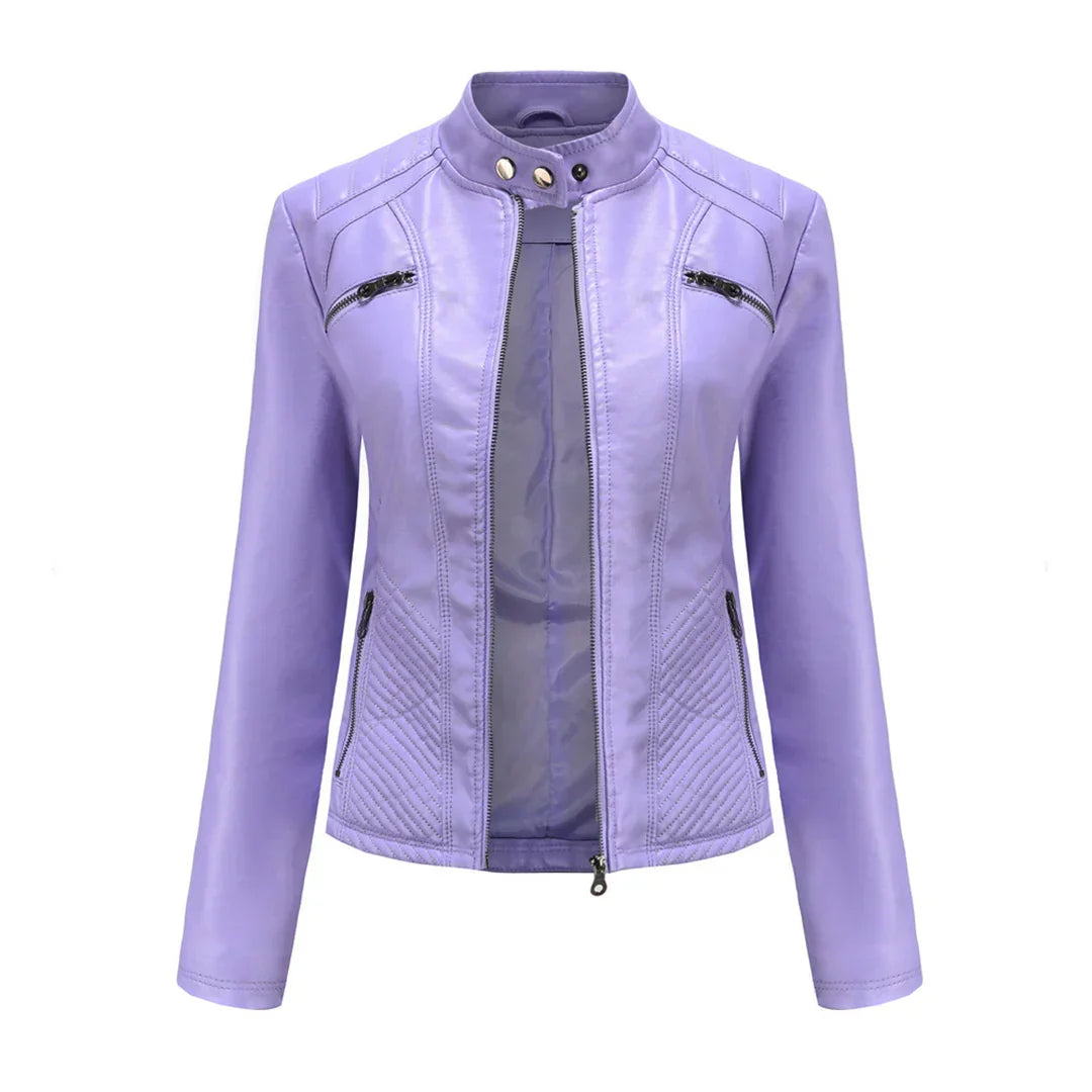 Nieuwe collectie zwarte leren damesjas, trendy PU-leer, tijdloos en elegant voor alle seizoenen.