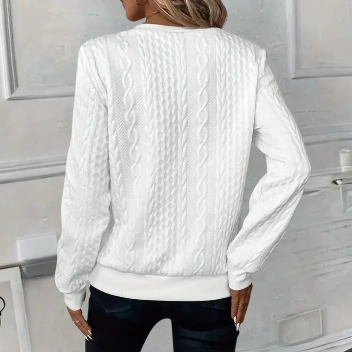 Stijlvolle Hoymans damestrui met V-hals, ritsdetail & lange mouwen, van zacht polyester voor comfort.