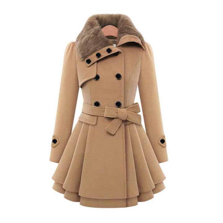 Lange dames winterjas met warme capuchon, perfect voor koud weer en comfort.