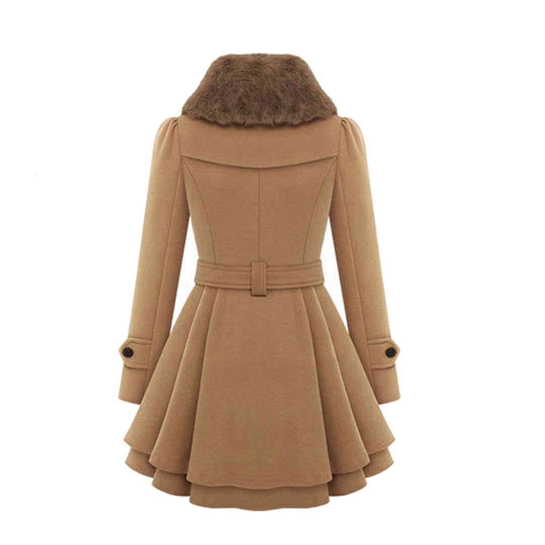 Elegante lange dames winterjas met capuchon, mooi vallend model voor dagelijks gebruik.