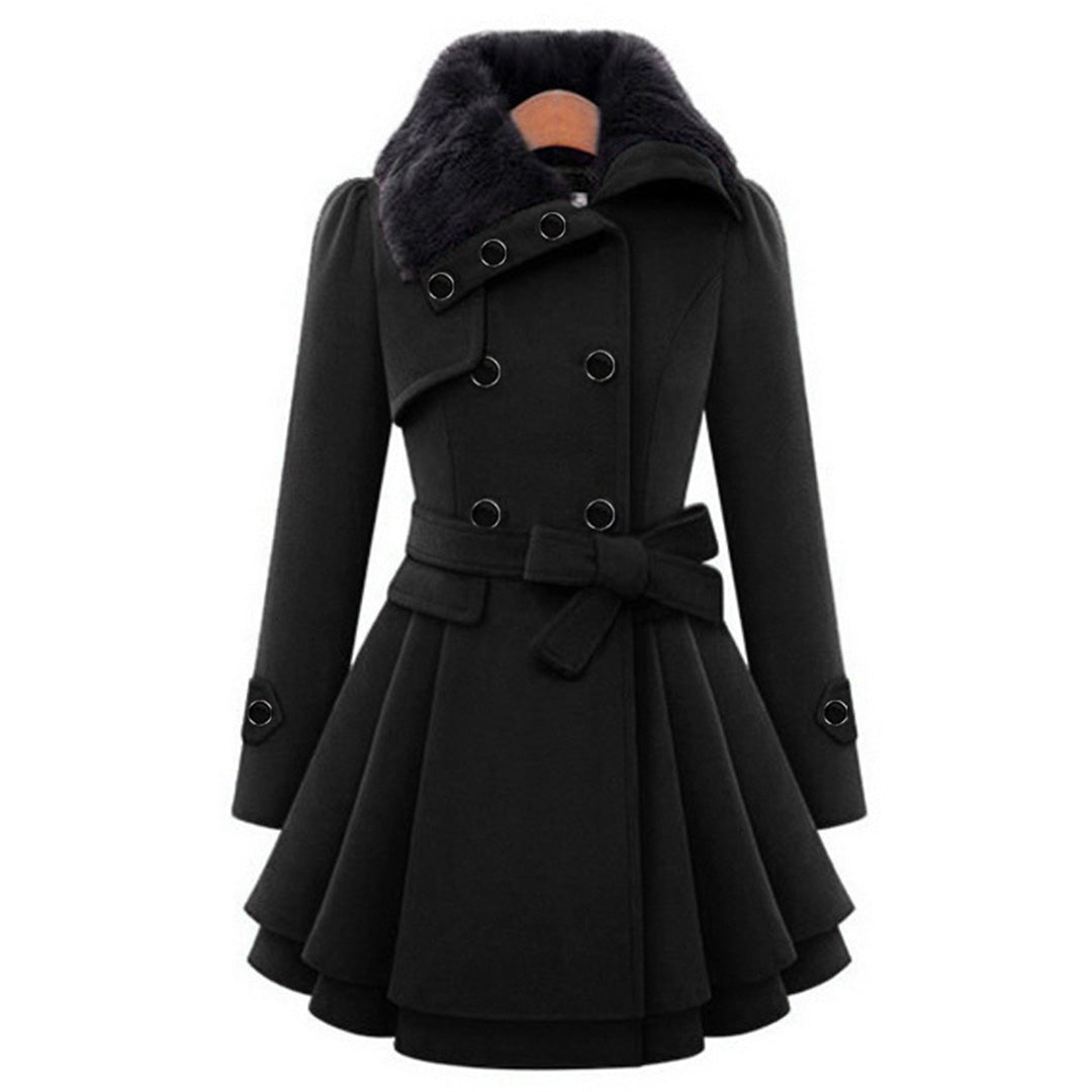 Stijlvolle lange khaki dames winterjas met elegante capuchon, comfortabele outwear.