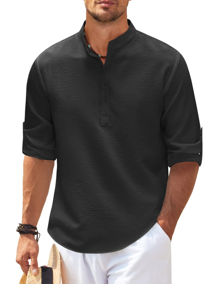 Modieus heren casual overhemd met lange mouwen, urban stijl en comfortabele pasvorm voor dagelijks gebruik in lente/zomer.