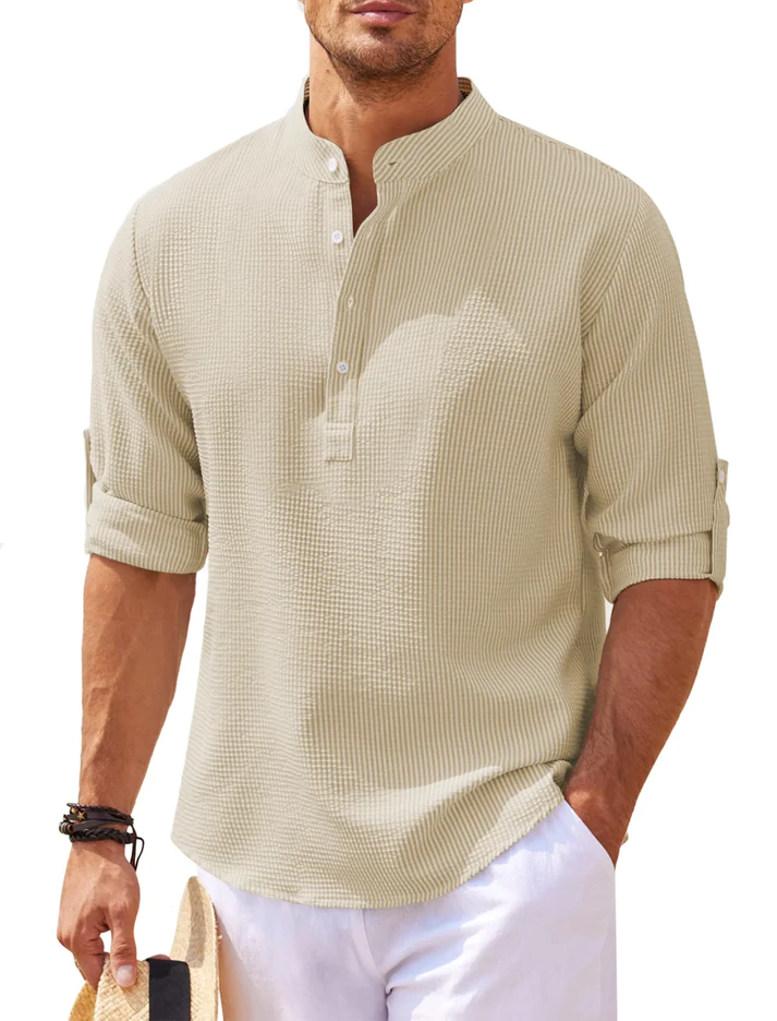 Kleurrijk casual heren overhemd, urban stijl. Lange mouwen en comfortabel, perfect voor dagelijks gebruik in lente en zomer.