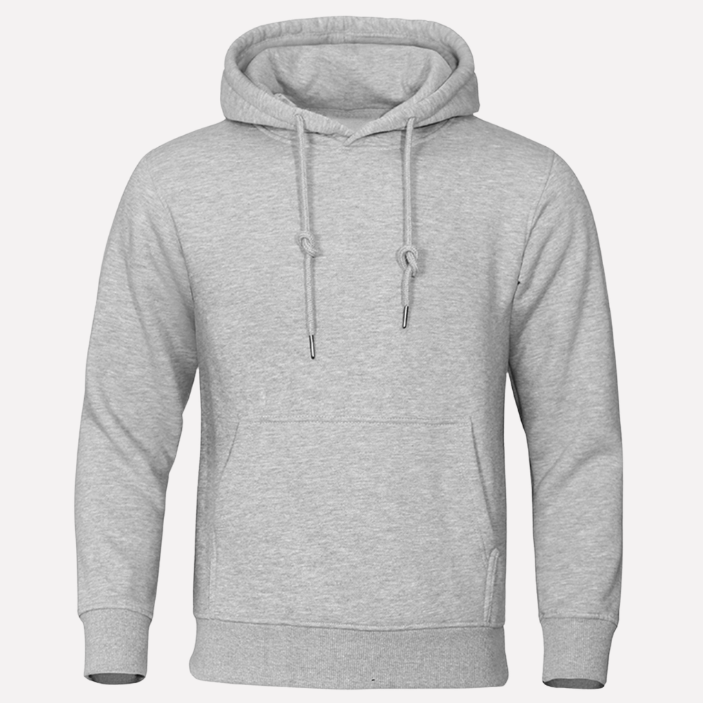Comfortabele heren pullover met capuchon en praktische kangoeroezak, veelzijdig.